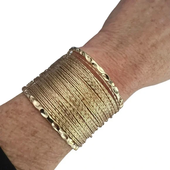 Elegant Gold Cuff Bracelet - Picture 2 of 8